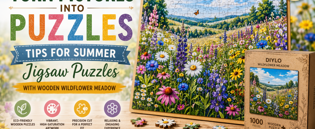 How to Turn Pictures into Puzzles: Tips for Summer Jigsaw Puzzles with Wooden Wildflower Meadow